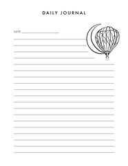 Blank lined notebook page ready for writing notes, ideas, or messages - 761947138