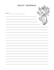 A rose rests beside a lined notebook, ready to inspire written messages or creative designs - 761947151