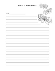 A floral designed notebook with blank lined pages, perfect for writing notes and messages - 761947157