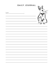 A cartoon rabbit ready for your message or note with line page - 761947159