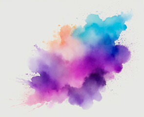 Abstract watercolor background with splashes of colorful paint