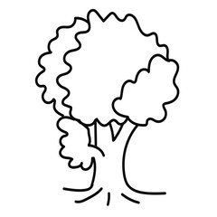 Tree outline coloring page printable