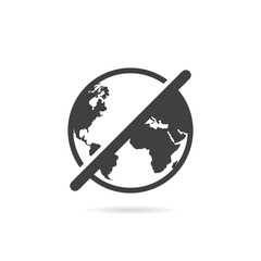 Vector Isolated No Globe or Earth Icon