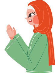 Muslim Woman Character Hijab