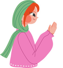 Muslim Woman Character Hijab