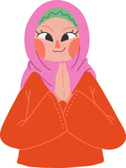 Muslim Woman Character Hijab
