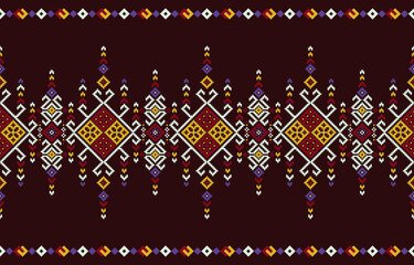 Ethnic patterns of geometric shapes. Cross stitch pattern. Embroidery pattern. Design for fabric,abstract,pixel,motif,towel,horizontal,border,folk,retro,handcraft,abstract,batik,zigzag,carpet.