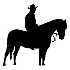 Cowboy Silhouette with Flat Design. Vector Illustration