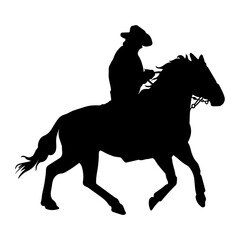 Cowboy Silhouette with Flat Design. Vector Illustration