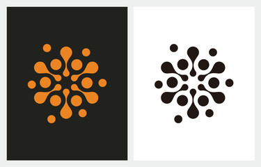 Hemispheres of the human brain, neural connections. Abstract vector logo design