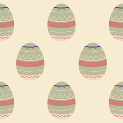 Easter eggs seamless pattern, Easter symbol, decorative vector elements, Easter eggs simple pattern