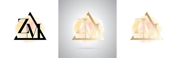 ZM Letter Initial Brand Logo Design