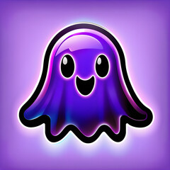 Violet Veil: Exploring the Artistry of Purple Neon Ghost Icons(Generative AI)