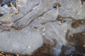 Winter fishing on the river, beautiful ice.