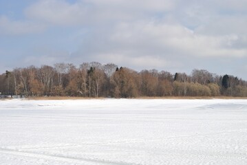 Winter fishing on the river, nature.