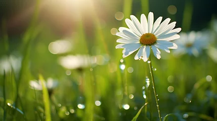 Fotobehang daisy flower in the grass © DesyX