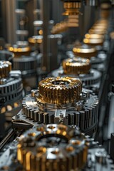 Intelligent assembly lines showcase abstract efficiency and precision patterns in manufacturing processes.