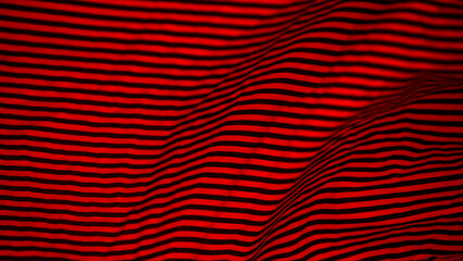 Red and black striped fabric as a background