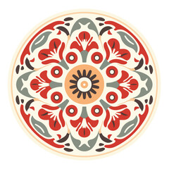 Traditional Romanian round decorative element vector