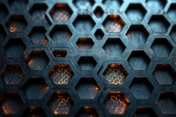 Abstract metal background with hexagonal pattern