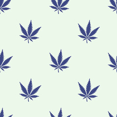 Fototapeta na wymiar Ganja Weed Marijuana Seamless Pattern Background