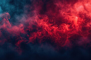 Abstract red smoke on black background. Dramatic red smoke clouds. Movement of colorful smoke. - obrazy, fototapety, plakaty