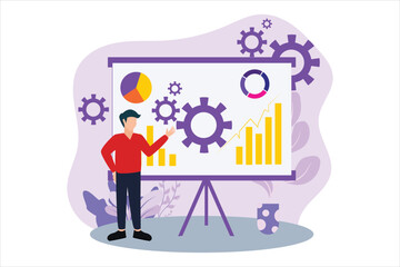 Business Management Flat Design Illustration