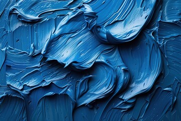 Blue paint on a canvas - obrazy, fototapety, plakaty