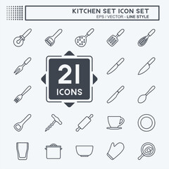 Icon Set Kitchen Set - Simple illustration,Editable stroke