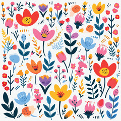 Vibrant floral pattern illustration perfect for spr