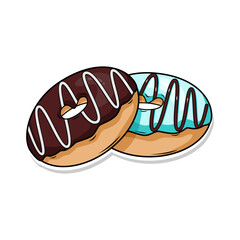 Obraz premium Delicious donut vector hand draw illustration