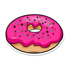 Delicious donut vector hand draw illustration