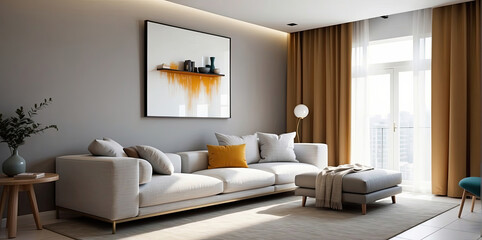 Fototapeta na wymiar livingroom Interior Design with various types and styles of decoration