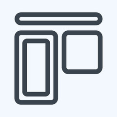 Icon Vertical Align Top - Line Style,Simple illustration,Editable stroke