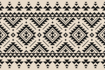 Carpet tribal pattern art. Geometric ethnic seamless pattern traditional. American, Mexican style. Design for background, wallpaper, illustration, fabric, clothing, carpet, textile, batik, embroidery.