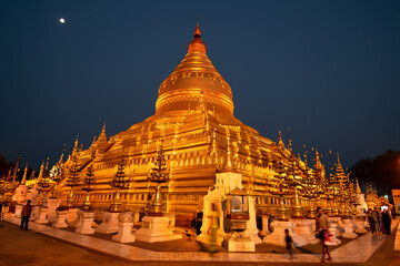 The Shwezigon Pagoda or Shwezigon Paya is a Buddhist stupa located in Nyaung-U, Myanmar.