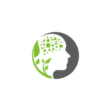 Nature Brain Logo Design Vector Template for Healthcare and Medical Company