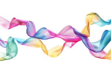 colorful ribbons isolated on transparent background