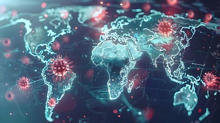 Pandemic Visualization on Global Map, Suitable for Health Reports