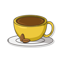 Coffee drink in cup illustration