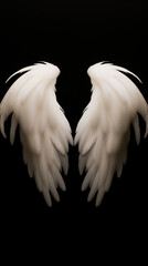 Angel wings isolated on black background