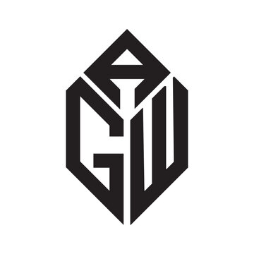 AGW letter logo design. AGW creative initials letter logo concept. AGW letter design.

