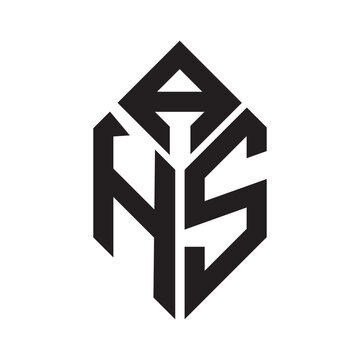 AHS letter logo design. AHS creative initials letter logo concept. AHS letter design.
