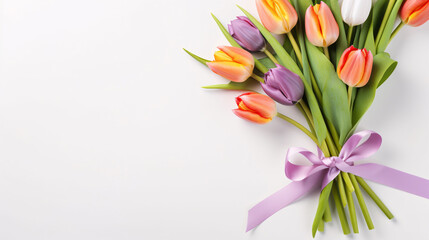 Obraz premium Tulip bouquet, Women's Day Thanksgiving Mother's Day concept illustration