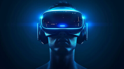 virtual reality technology concept banner background