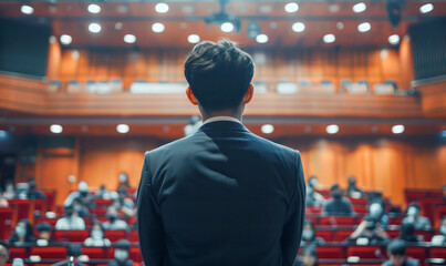 Asian Businessman Giving Presentation.Generative AI