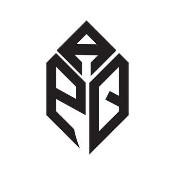APQ letter logo design. APQ creative initials letter logo concept. APQ letter design.

