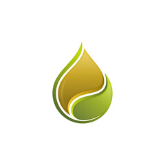 Cannabis Leaf Oil Drop Logo Design Vector Template