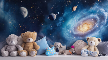 teddy bear on the dreamy night
