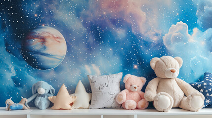 Children room decoration with teddy bear